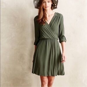 ANTHROPOLOGIE Maeve Lene Green Dress Size L